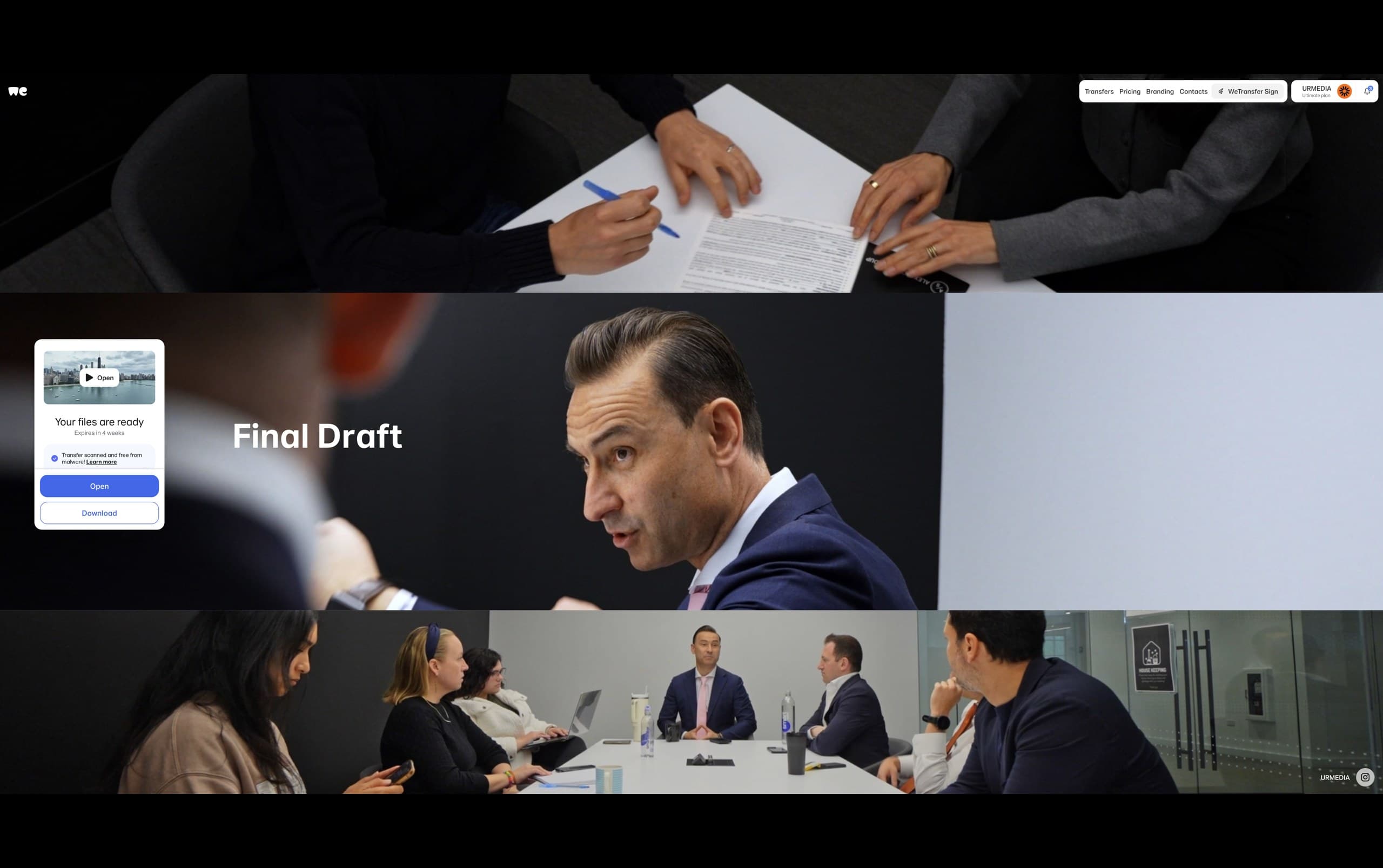 Final draft delivered through WeTransfer